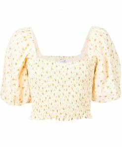 Faithfull The Brand 'Robina' Shirred Floral Crop Top