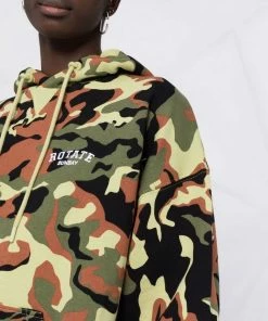 ROTATE Oversized 'Violana' Camo Logo Hoodie