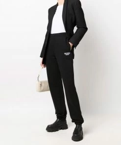 ROTATE 'Mimi' Black Logo Sweatpants Clothing