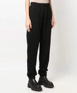 ROTATE 'Mimi' Black Logo Sweatpants Clothing