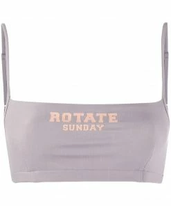 ROTATE Grey ‘Passio’ Logo Crop Top