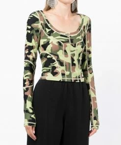 ROTATE 'Tamisha' Camo Top