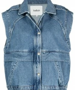 Ba&sh Clothing 'Ruben' Denim Sleeveless Jacket