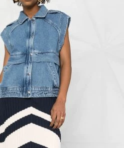 Ba&sh Clothing 'Ruben' Denim Sleeveless Jacket 12 Ba&sh Clothing 'Ruben' Denim Sleeveless Jacket