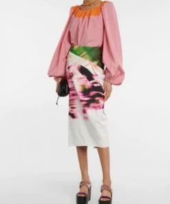 DRIES VAN NOTEN Clothing 'Samy' Abstract Print Skirt