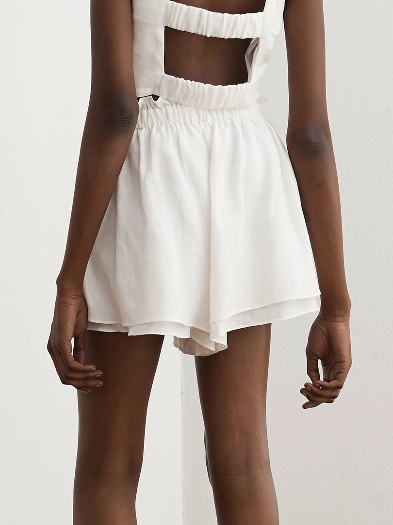 Sancia Clothing White ‘Sol’ High Waist Shorts 5 Sancia Clothing White ‘Sol’ High Waist Shorts