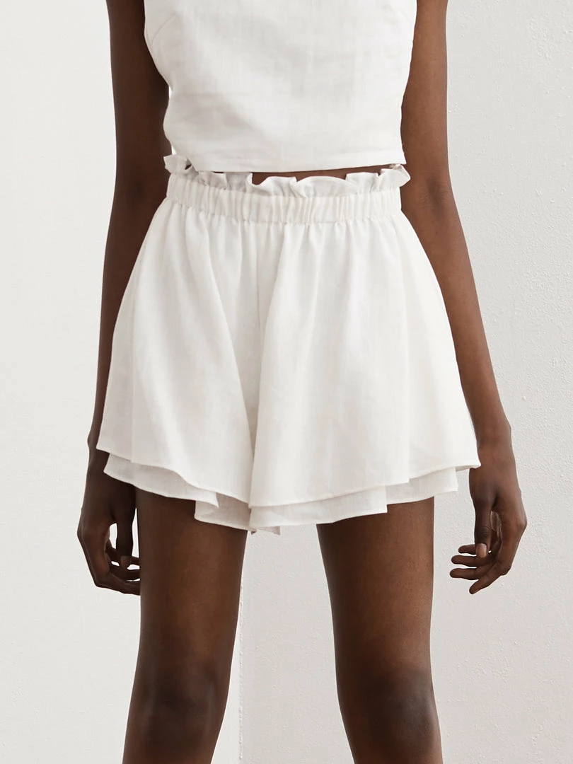 Sancia Clothing White ‘Sol’ High Waist Shorts 3 Sancia Clothing White ‘Sol’ High Waist Shorts