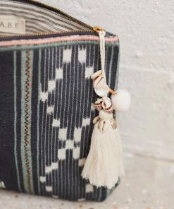 M.A.B.E Grey 'Serai' Patterned Large Pouch