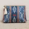 M.A.B.E Bags Navy 'Serai' Patterned Large Pouch