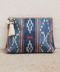 M.A.B.E Bags Navy 'Serai' Patterned Large Pouch