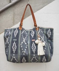 M.A.B.E Grey 'Serai' Patterned Tote Bag