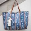 M.A.B.E Bags Navy 'Serai' Patterned Tote Bag