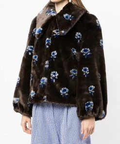Shrimps ‘Casper’ Floral Faux Fur Jacket