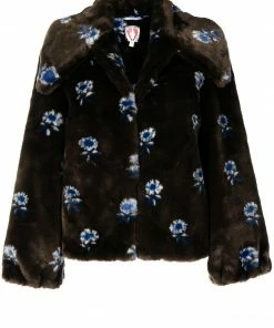 Shrimps ‘Casper’ Floral Faux Fur Jacket
