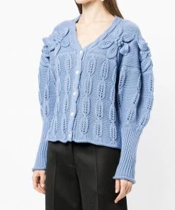 Shrimps Blue 'Claudia' Floral Knit Cardigan Clothing