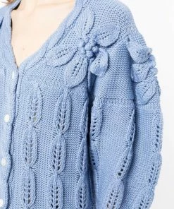 Shrimps Blue 'Claudia' Floral Knit Cardigan Clothing