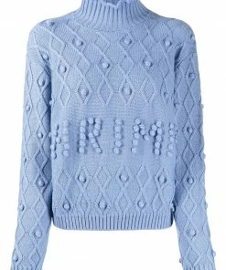 Shrimps Blue'Cornelia' Bobble Logo Jumper Clothing
