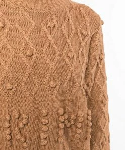 Shrimps Clothing Brown 'Cornelia' Bobble Logo Jumper