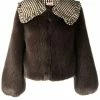 Shrimps 'Lara' Check Collar Faux Fur Jacket Clothing 1 Shrimps 'Lara' Check Collar Faux Fur Jacket Clothing