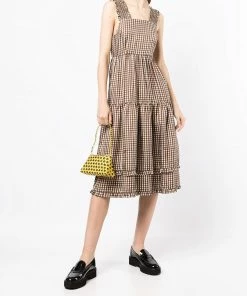 Shrimps 'Luna' Gingham Midi Dress