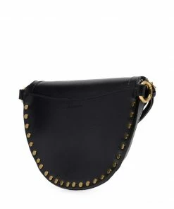Isabel Marant Black 'Skano' Studded Clutch Bag Bags