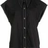 Ganni Black 'Sleeveless Buttoned Shirt'