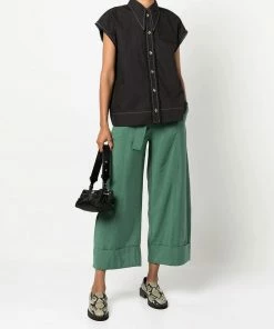 Ganni Black 'Sleeveless Buttoned Shirt'