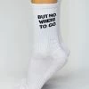 Soxygen Unisex White ‘But Nowhere To Go’ Classic Socks Accessories