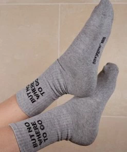Soxygen Unisex Grey ‘But Nowhere To Go’ Classic Socks Accessories