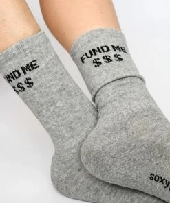 Soxygen Unisex Grey ‘Fund Me’ Classic Socks