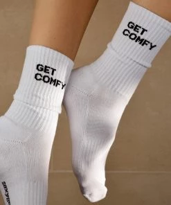 Soxygen Unisex White ‘Get Comfy’ Classic Socks