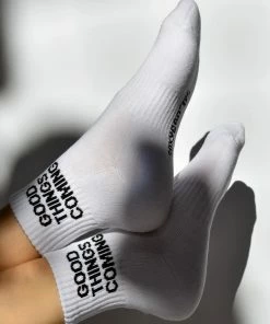 Soxygen Accessories Unisex White ‘Good Things Coming’ Ankle Socks