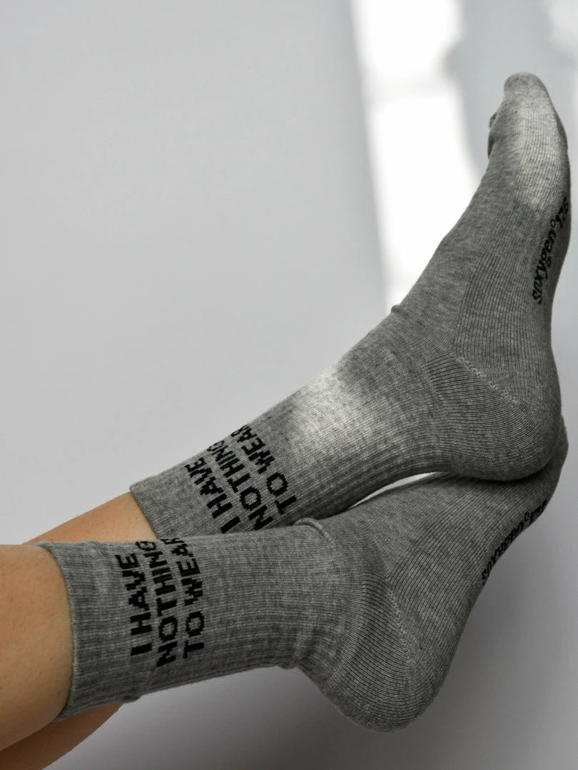Soxygen Accessories Unisex Grey ‘I Have Nothing To Wear’ Classic Socks 4 Soxygen Accessories Unisex Grey ‘I Have Nothing To Wear’ Classic Socks