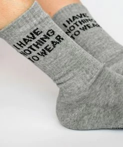 Soxygen Accessories Unisex Grey ‘I Have Nothing To Wear’ Classic Socks