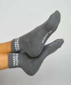Soxygen Unisex Grey ‘Make It Happen’ Ankle Socks