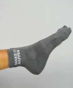 Soxygen Unisex Grey ‘Make It Happen’ Ankle Socks