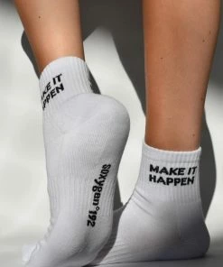 Soxygen Accessories Unisex White ‘Make It Happen’ Ankle Socks 5 Soxygen Accessories Unisex White ‘Make It Happen’ Ankle Socks