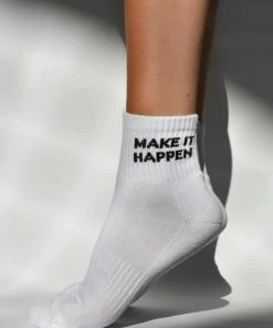 Soxygen Accessories Unisex White ‘Make It Happen’ Ankle Socks