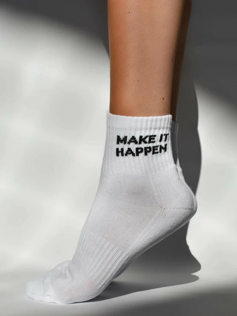 Soxygen Accessories Unisex White ‘Make It Happen’ Ankle Socks 3 Soxygen Accessories Unisex White ‘Make It Happen’ Ankle Socks