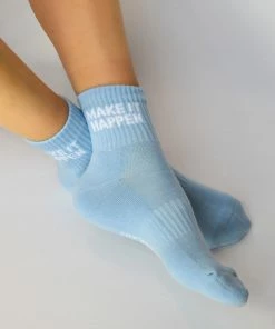 Soxygen Accessories Unisex Blue ‘Make It Happen’ Ankle Socks