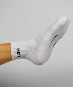 Soxygen Unisex White ‘Ugh’ Ankle Socks Accessories