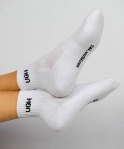 Soxygen Unisex White ‘Ugh’ Ankle Socks Accessories