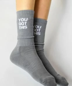Soxygen Accessories Unisex Grey ‘You Got This’ Classic Socks