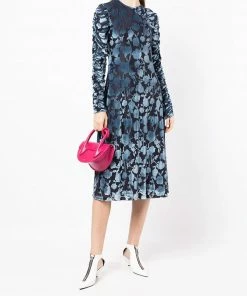 Stine Goya 'Ellie' Floral Velvet Midi Dress Clothing