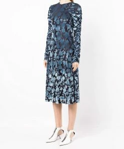 Stine Goya 'Ellie' Floral Velvet Midi Dress Clothing