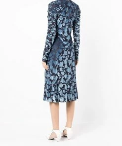 Stine Goya 'Ellie' Floral Velvet Midi Dress Clothing