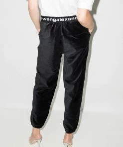 Alexanderwang.t Clothing Black ‘Stretch Corduroy Logo Sweatpants’