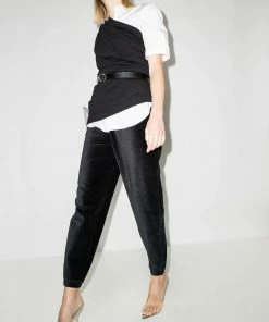 Alexanderwang.t Clothing Black ‘Stretch Corduroy Logo Sweatpants’