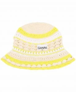 Ganni ‘Striped Crochet Bucket Hat’