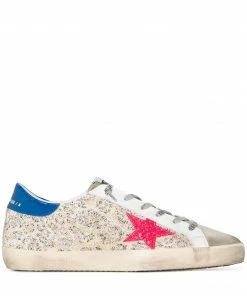 Golden Goose Shoes ‘Super-Star’ Distressed Leopard Sneakers